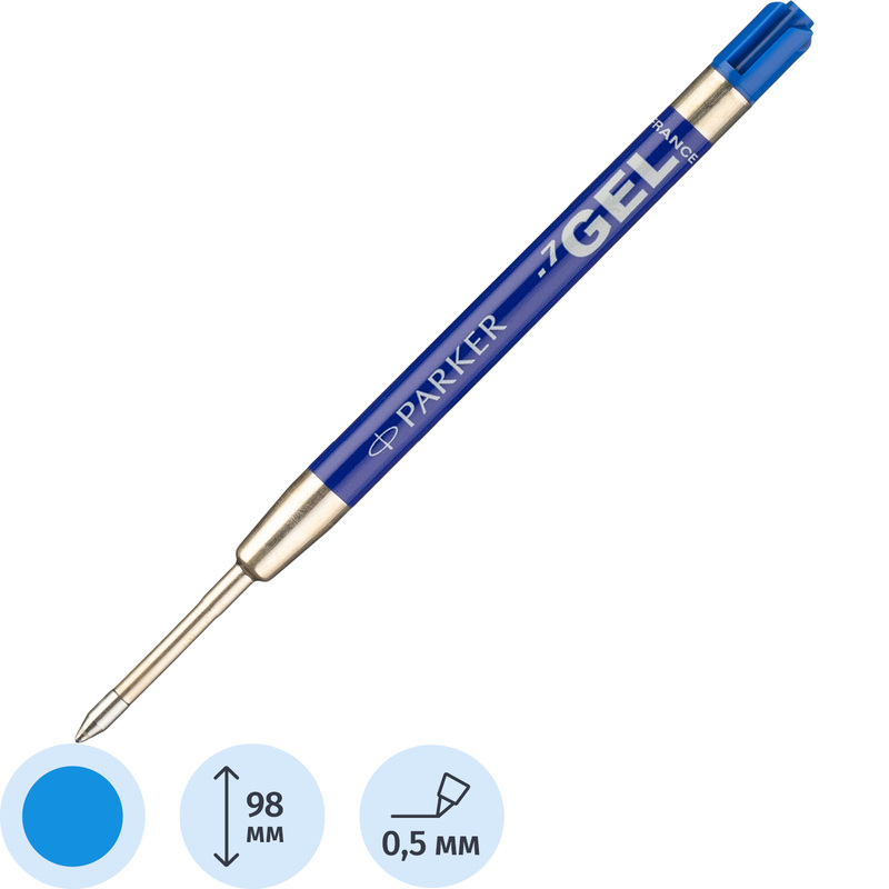 Изображение товара Стержень гелевый Parker синий 98 мм (толщина линии 0.5 мм)