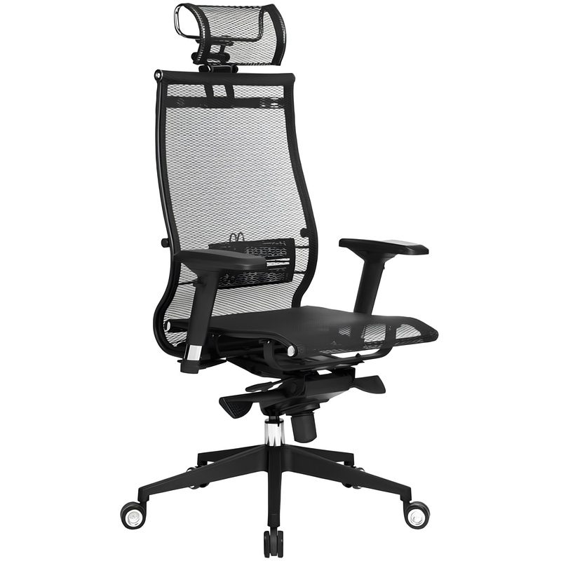 Изображение товара Кресло для руководителя эргономичное Метта Samurai Black Edition чёрное (сетка, пластик)