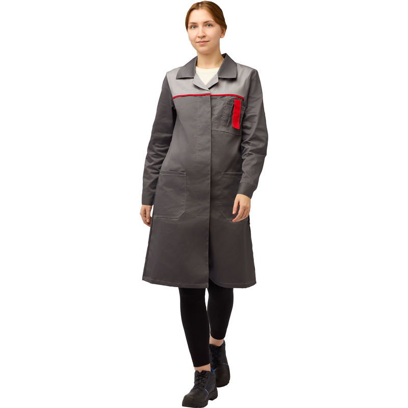 Изображение товара Женский рабочий халат Л10-ХЛ из Твил 210г/м² с ВО защитой для производства