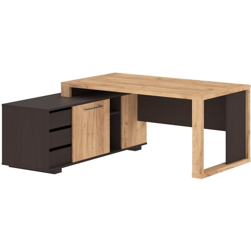 Изображение товара Угловой офисный стол Alto ACT 1716.A Л с тумбой левый дуб бофорд венге магия