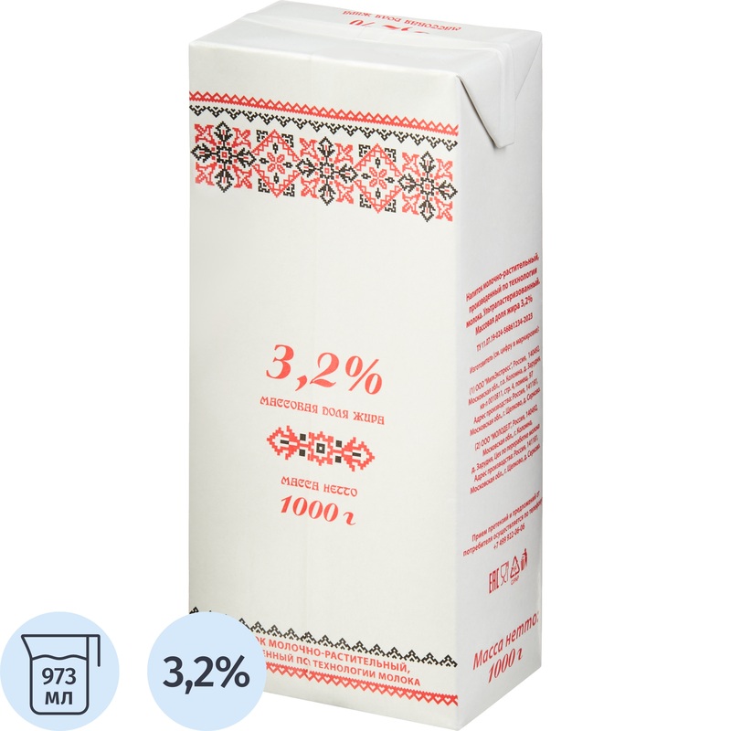 Изображение товара Напиток молочно-растительный Славянские кружева 973 мл