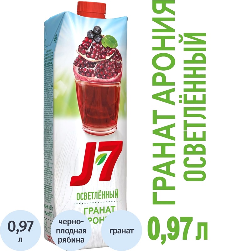 Изображение товара Нектар J-7 гранат и черноплодная рябина 0.97 л