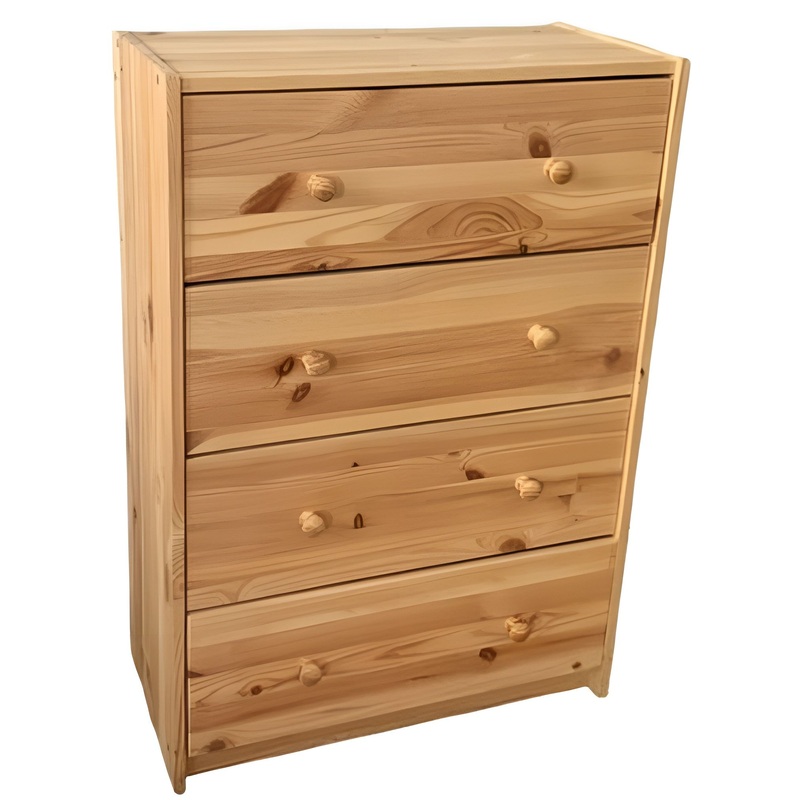 Изображение товара Комод из массива дерева 620х300х900 мм 4 ящика натуральный цвет