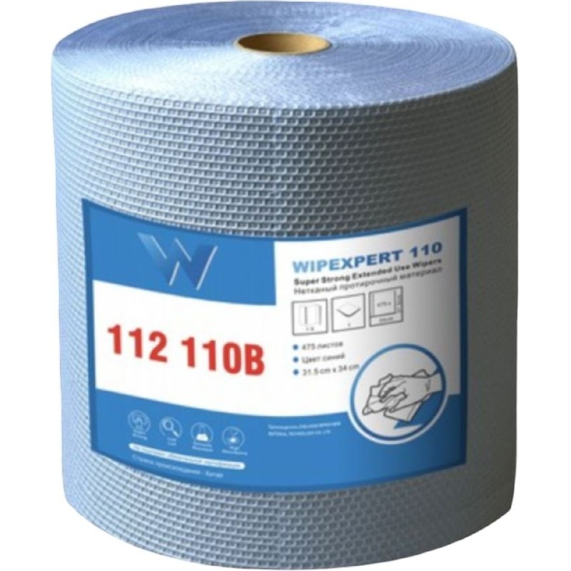Изображение товара Материал протирочный нетканый в рулоне Wipexpert X W1 475 листов 31.5x34 см голубой 1-слойный 110 г/кв.м
