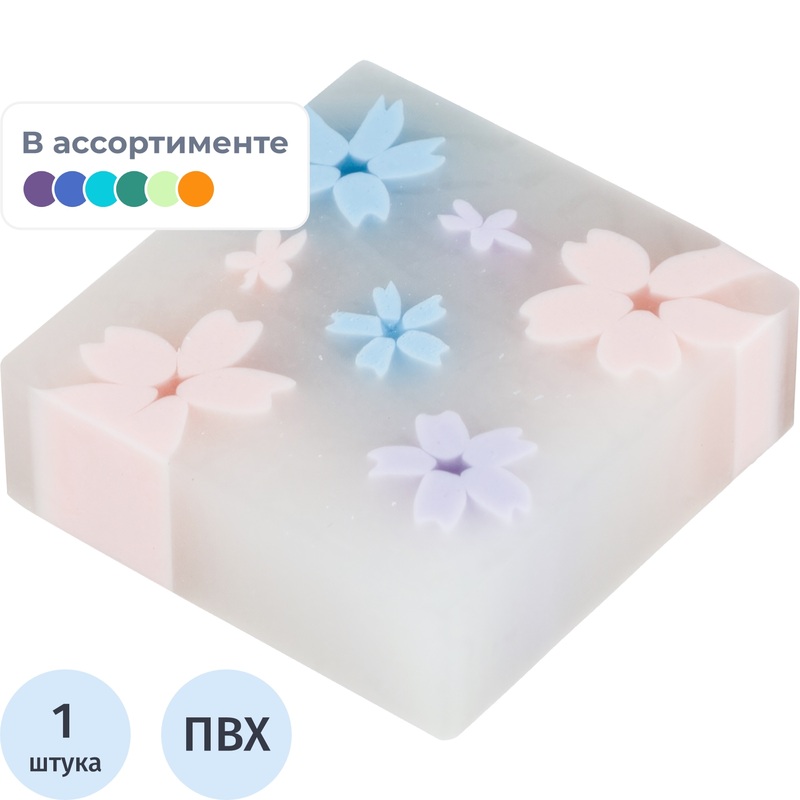 Изображение товара Ластик Deli Sakura ПВХ квадратный 35x35x11 мм