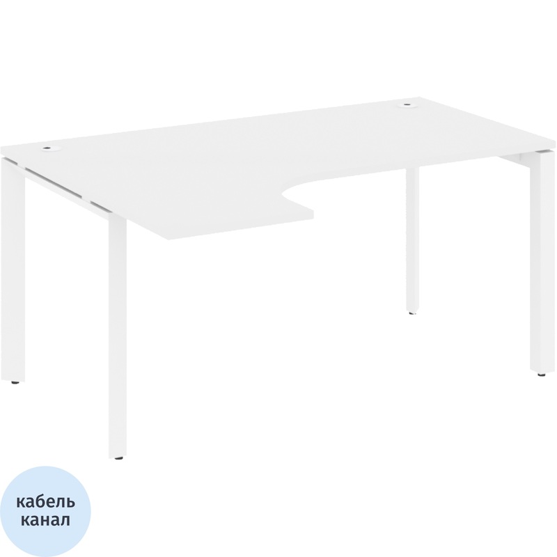 Изображение товара Эргономичный левый стол ONIX-П O.MP-SA-4L белый бриллиант 1580х1180х750 мм