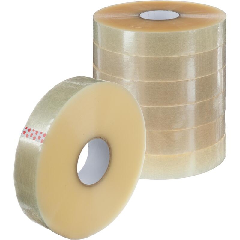 Изображение товара Уценка. Клейкая лента упаковочная 48 мм х 990 м 45 мкм прозрачная (6 штук в упаковке)