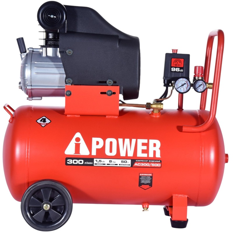 Изображение товара Компрессор поршневой масляный A-iPower AC300/50D 50 литров