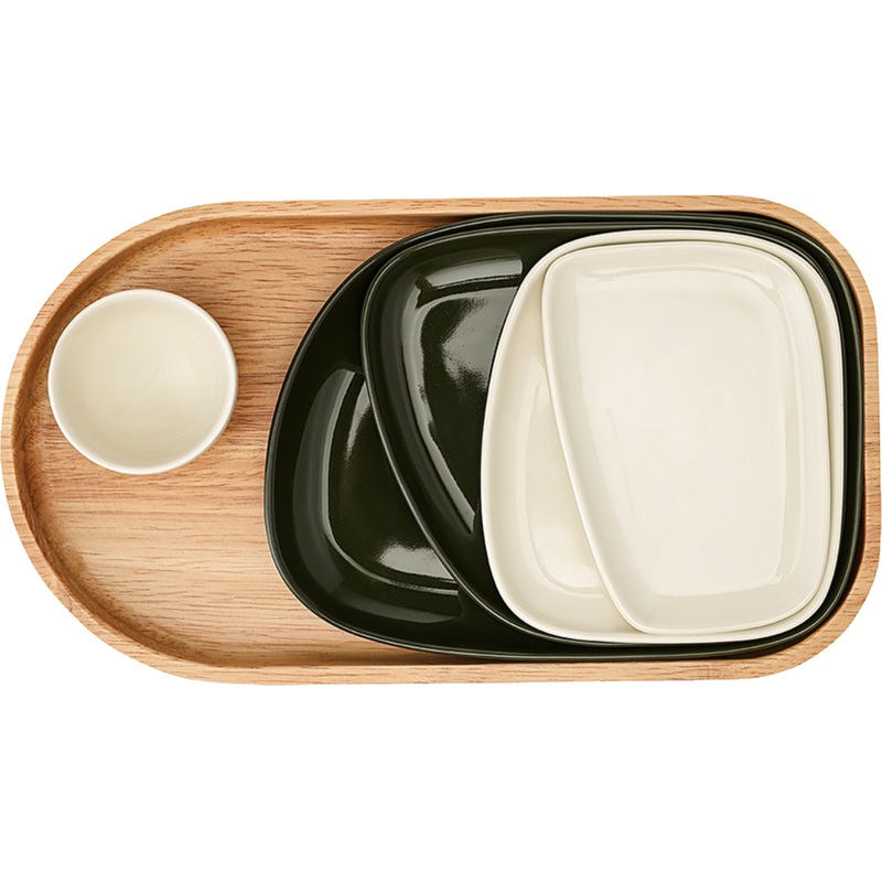 Изображение товара Набор тарелок Liberty Jones Sorrento на деревянном подносе