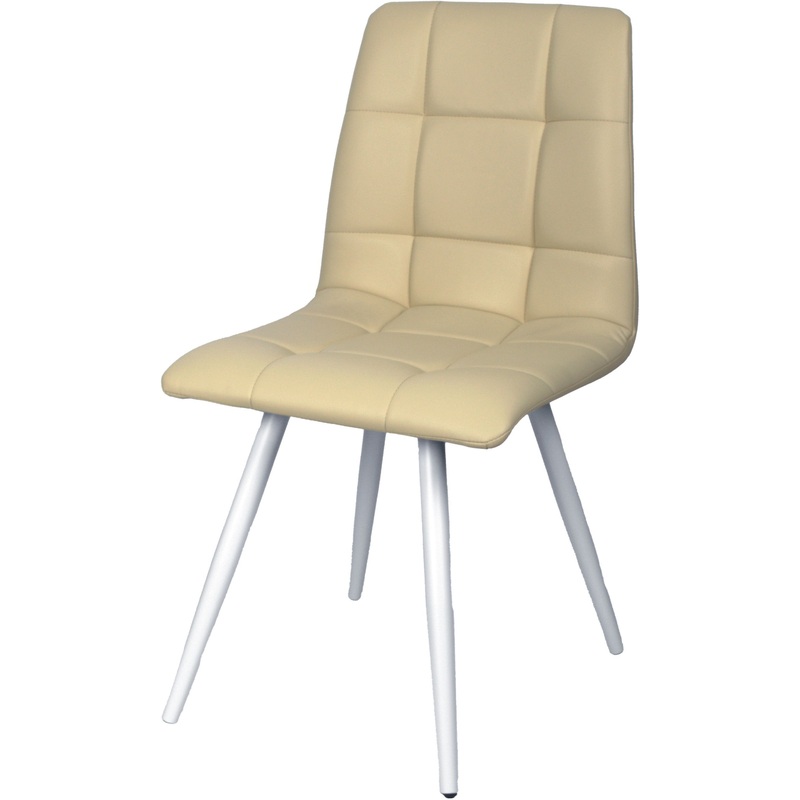 Изображение товара Обеденный стул Комус Meri бежевый из экокожи металл стильная и удобная модель