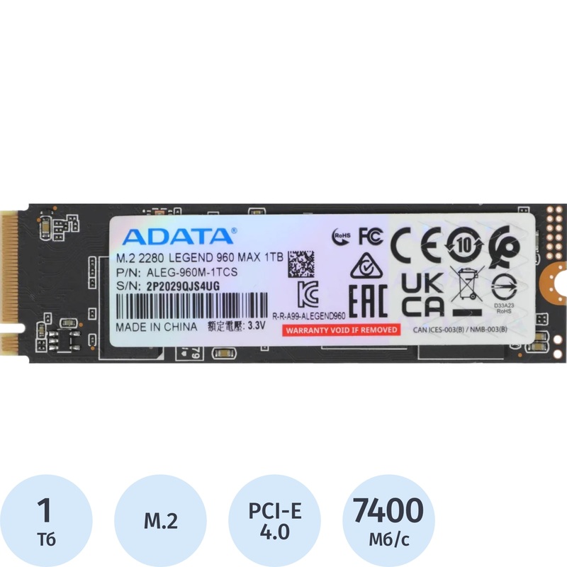 Изображение товара ADATA SSD накопитель LEGEND 960 MAX 1 ТБ ALEG-960M-1TCS