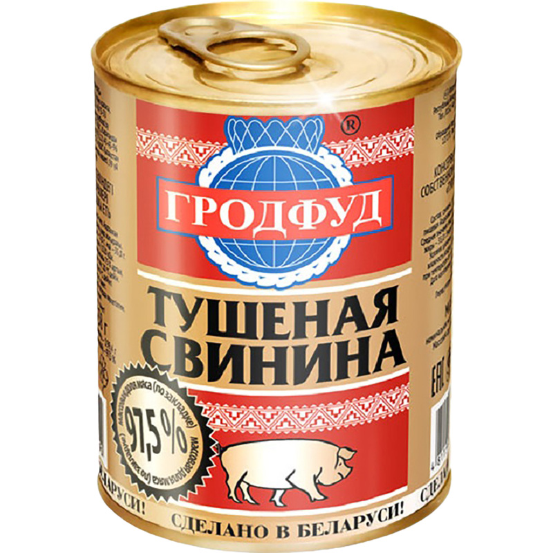 Изображение товара Тушенка Гродфуд из свинины 338 г