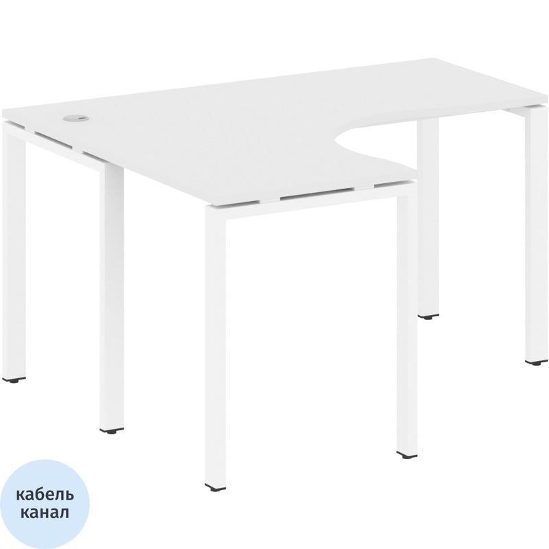 Изображение товара Стол эргономичный Metal System Style БП.СА-3Л левый белый 1400х1200 мм
