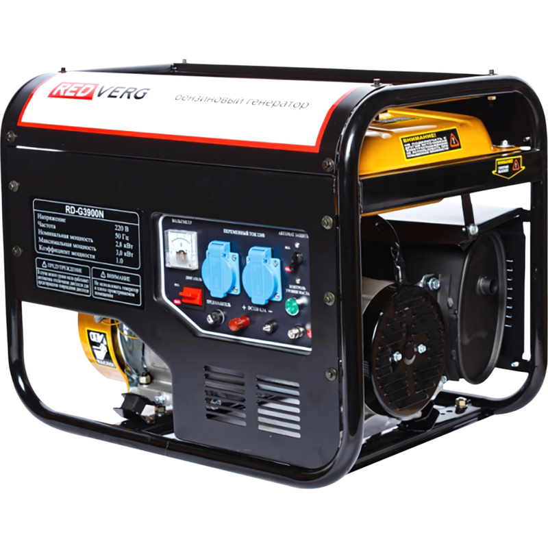 Изображение товара Бензиновый генератор RedVerg RD-G3900N 3 кВт для резервного питания
