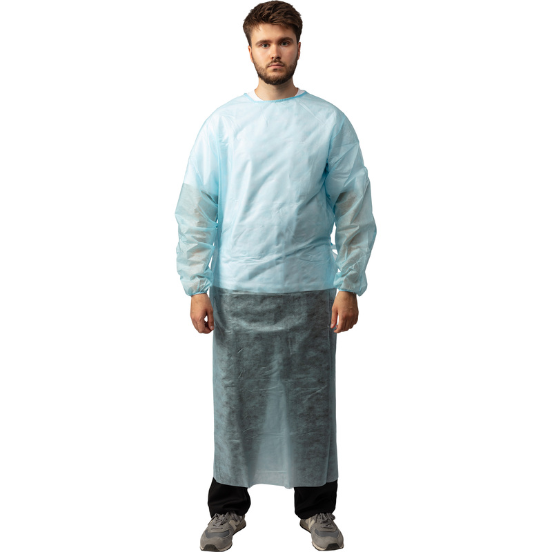 Изображение товара Халат одноразовый хирургический Инмедиз стерильный рукав-резинка размер 52-54 длина 140 см