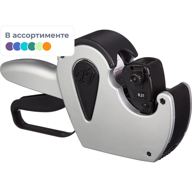 Изображение товара Этикет-пистолет однострочный Sky 821 серый для маркировки товаров