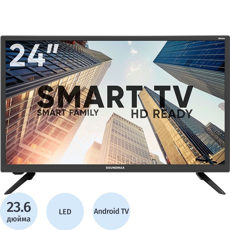Изображение товара Телевизор Soundmax 24 дюйма SM-LED24M09S с Smart TV черный