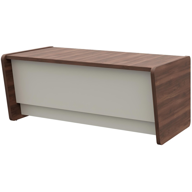 Изображение товара Современный рабочий стол руководителя Fregat 129S002 орех бакаут серый 1800х968х761 мм