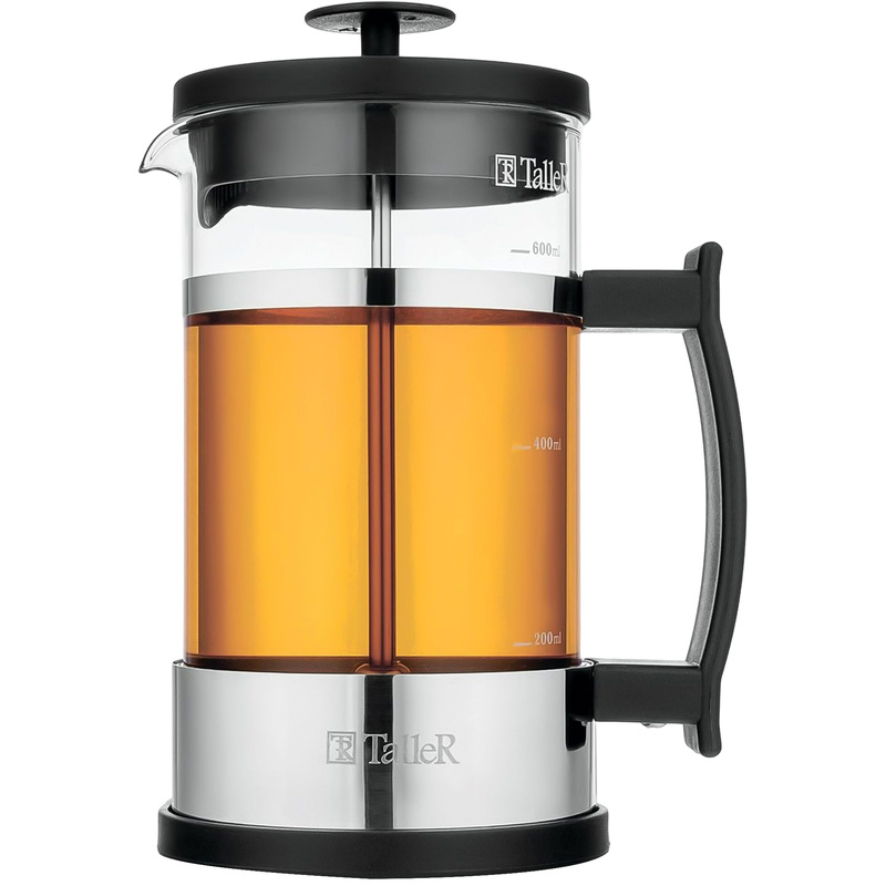 Изображение товара Френч-пресс TalleR 600 мл из боросиликатного стекла с нержавеющей сталью