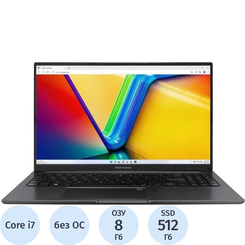 Изображение товара Ноутбук Asus VivoBook 15 A1505ZA-L1185 15.6" чёрный Intel Core i7 1255U/8 ГБ/SSD 512 ГБ (90NB0ZB1-M007T0)