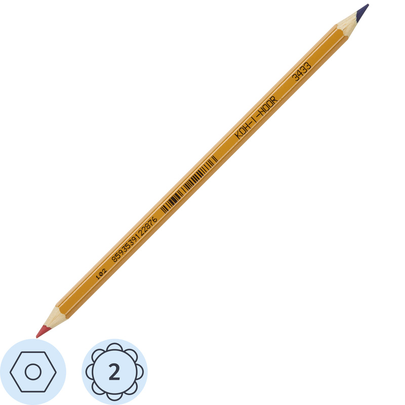 Изображение товара Карандаш Koh-i-Noor красный/синий шестигранный (двусторонний, 34330EG001KSRU)