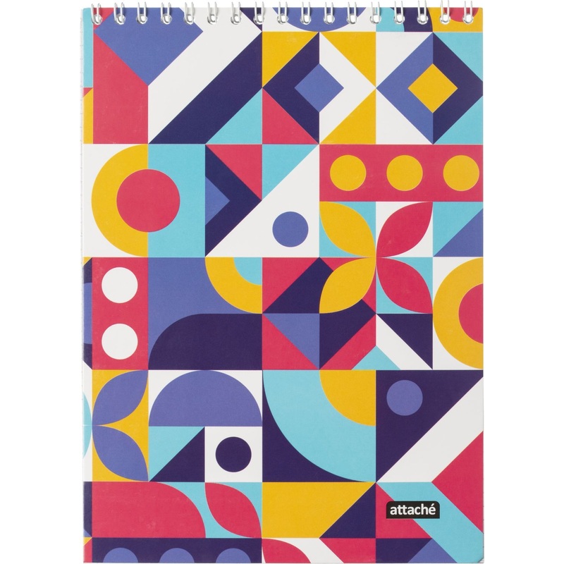 Изображение товара Блокнот Attache Яркий паттерн Цветной микс А5 40 листов спиральный