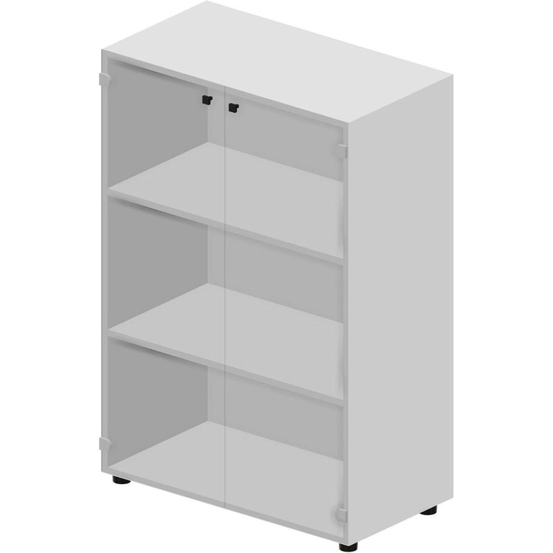 Изображение товара Шкаф для документов Artwood EMMS564TNBL белый со стеклом 800х440х1180 мм