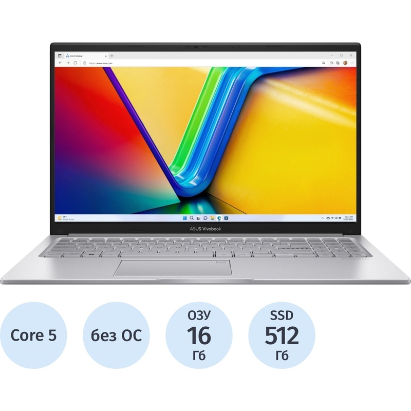 Изображение товара Ноутбук Asus VivoBook 15 X1504VA-BQ3560 15.6 IPS SSD 512 ГБ серебристый