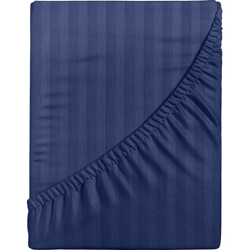 Изображение товара Простыня на резинке Verossa Indigo 220x240 см синяя страйп 125 г/кв.м