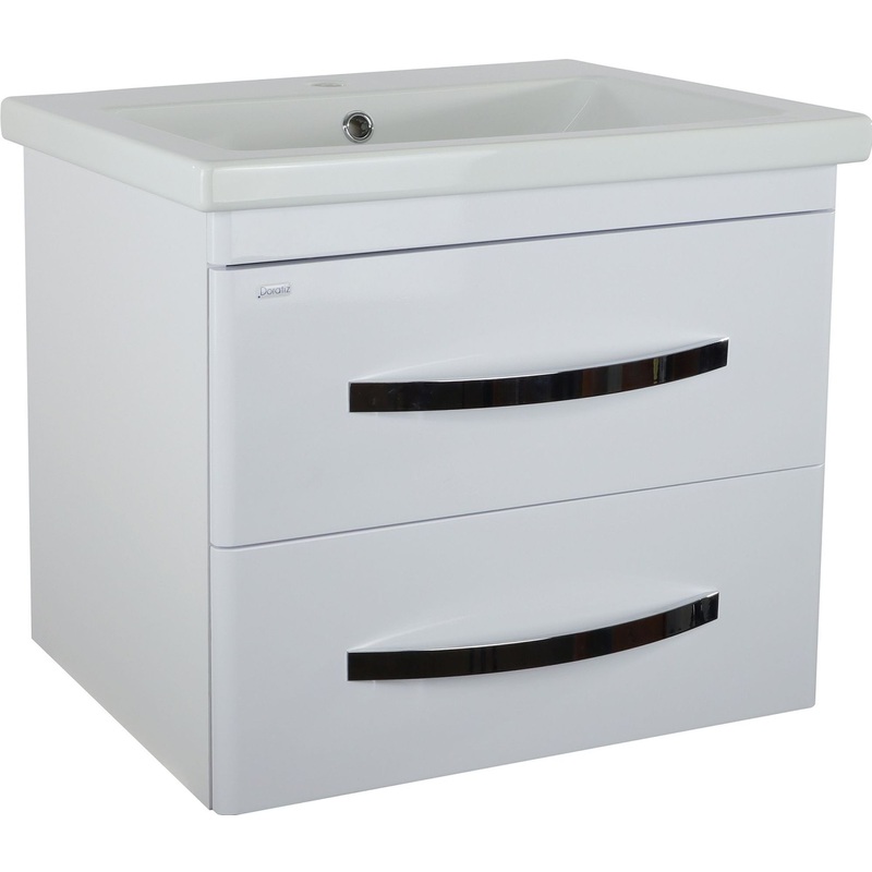 Изображение товара Тумба подвесная Экватор 60 с умывальником (белый, 600х450х500 мм, 2 ящика)