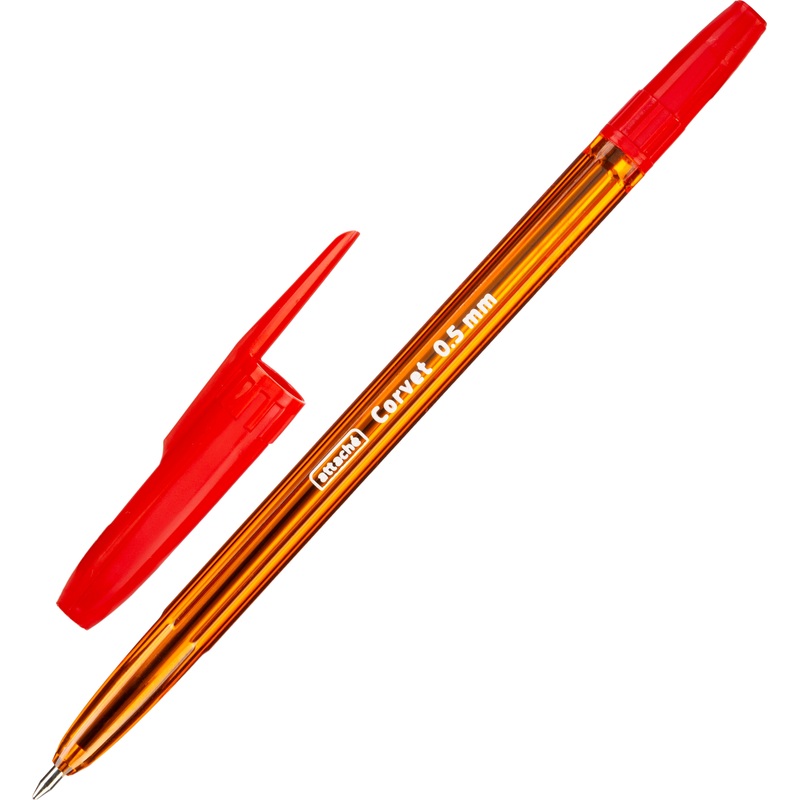 Изображение товара Ручка шариковая неавтоматическая Attache Corvet красная (толщина линии 0.5 мм)