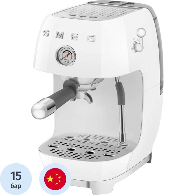 Изображение товара Кофемашина (рожковая) с капучинатором Smeg ECF03WHEU белая