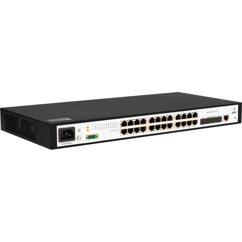 Изображение товара Управляемый коммутатор SNR 24 портов 1 Гбит/с с SFP+ и стойкой Изображение товара Управляемый коммутатор SNR 24 портов 1 Гбит/с с SFP+ и стойкой
