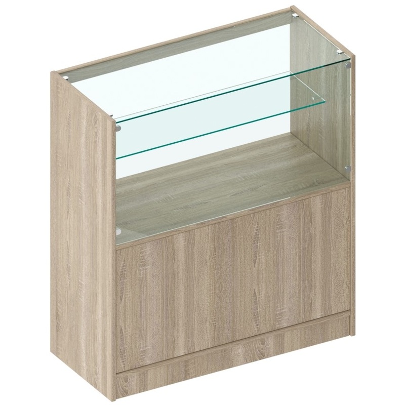 Изображение товара Прилавок Тандем Мини 3 стеклянный дуб сонома 800х350х900 мм Россия