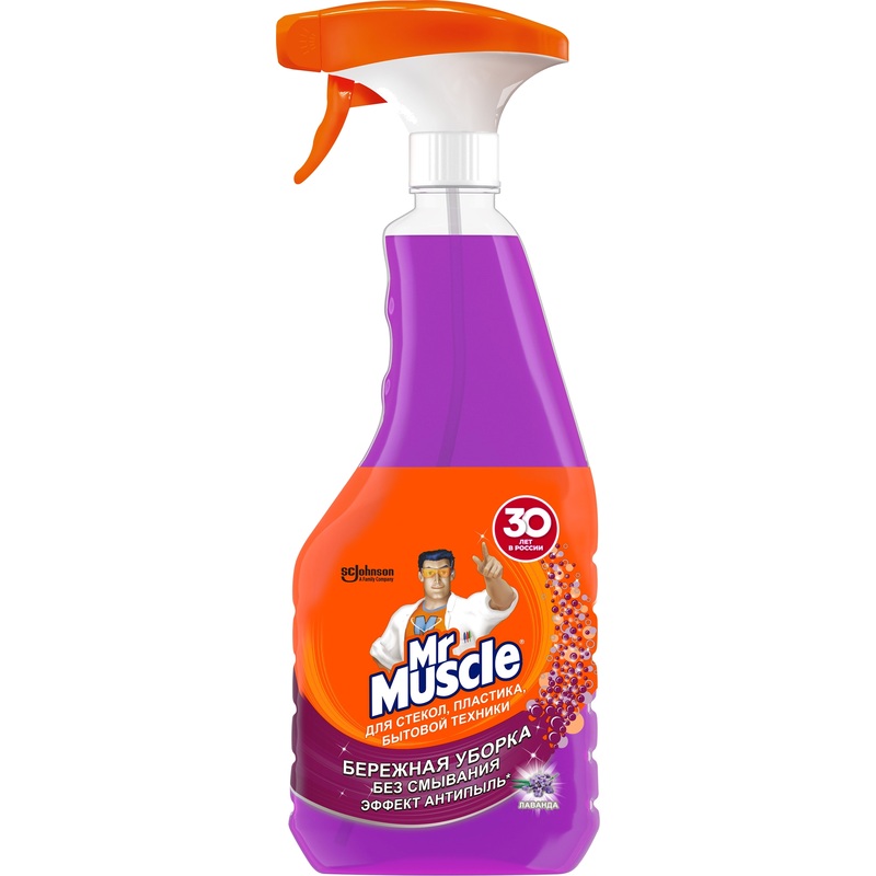 Изображение товара Средство для стекол и зеркал Мистер Мускул Лаванда 530 мл с распылителем