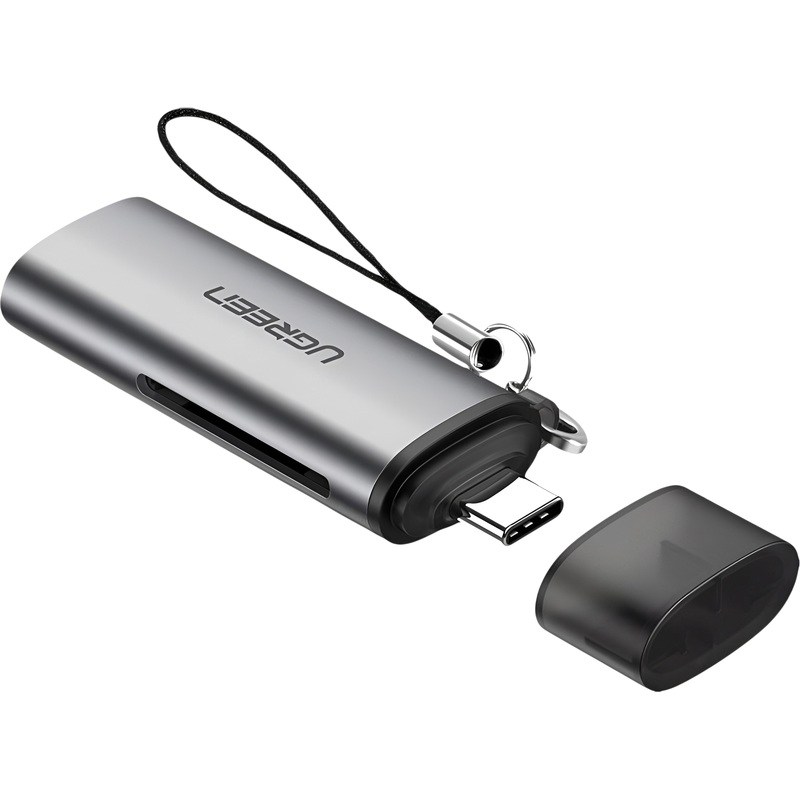 Изображение товара Картридер Ugreen USB Type-C SD microSD OTG компактный серый