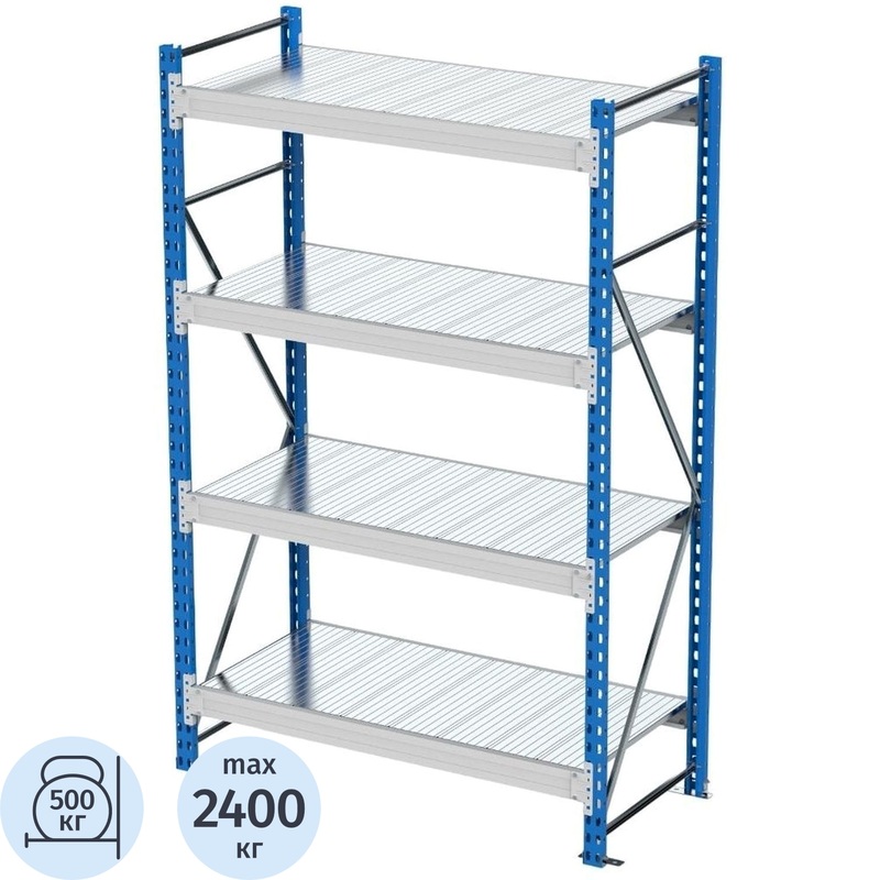 Изображение товара Стеллаж металлический Металл-Завод SGR-V-1584-2.5 с 4 полками