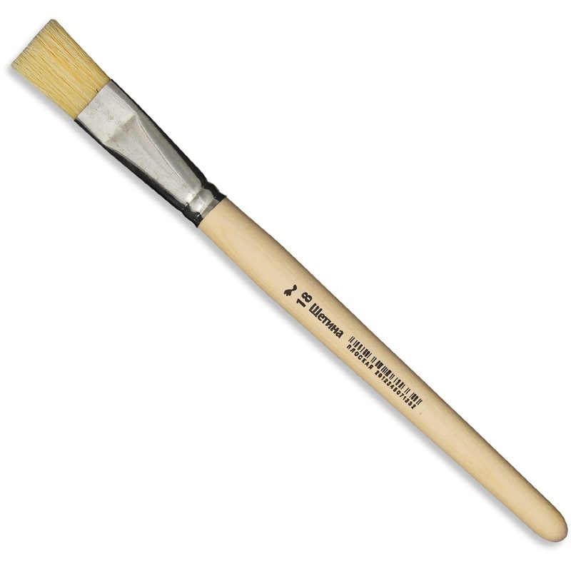 Изображение товара Кисть №1 School плоская щетина №18 для акварели и гуаши