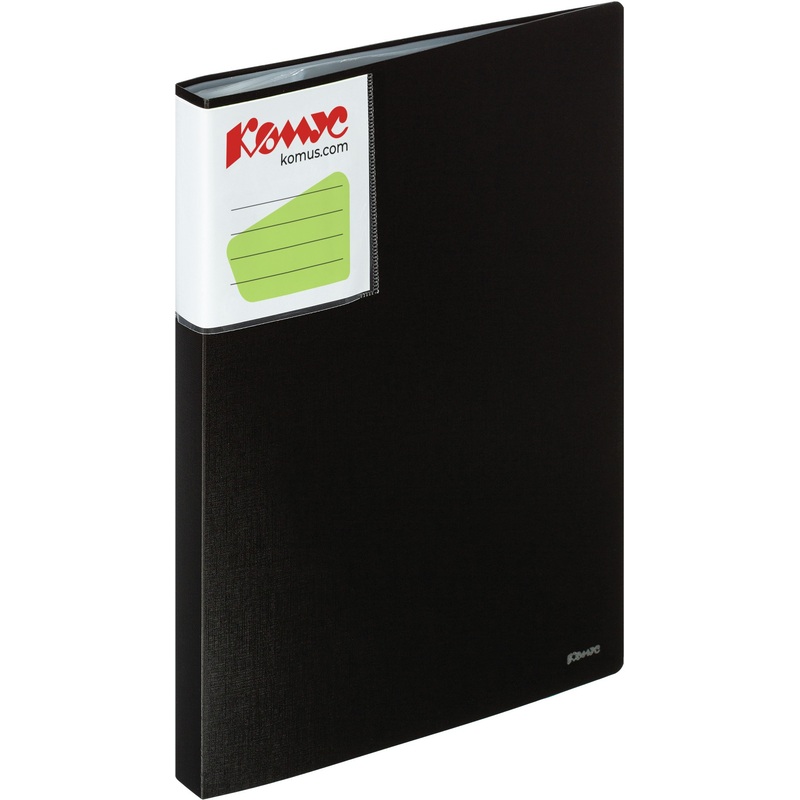 Изображение товара Папка файловая Комус Шелк A4 20 файлов черная