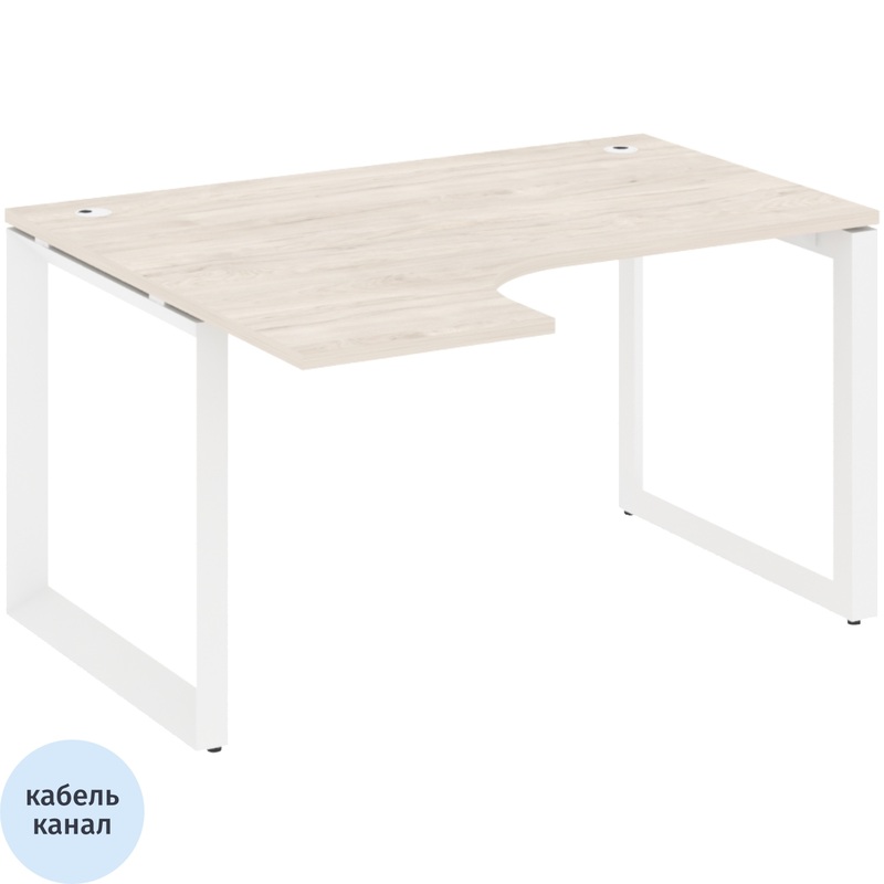 Изображение товара Стол эргономичный ONIX-О левый 1380x1180 мм цвет денвер светлый/белый
