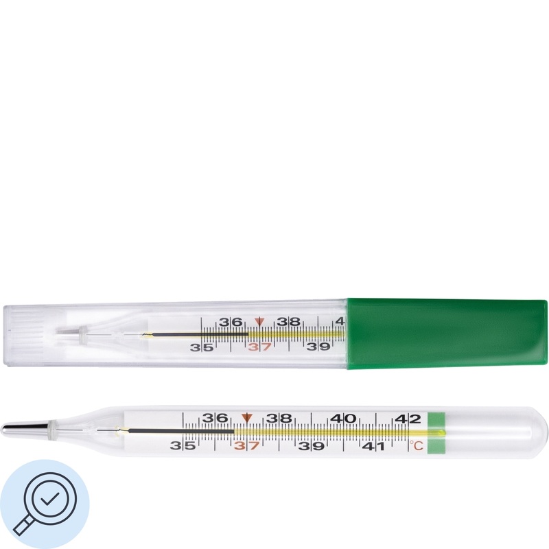 Изображение товара Медицинский стеклянный термометр Импэкс-Мед 1Y безртутный с поверкой РФ