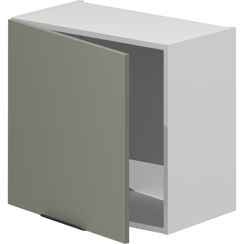 Изображение товара Кухонный навесной шкаф VOK W1D_54_60 белый шагрень и платиновый зелёный искусственный шпон 600х315х