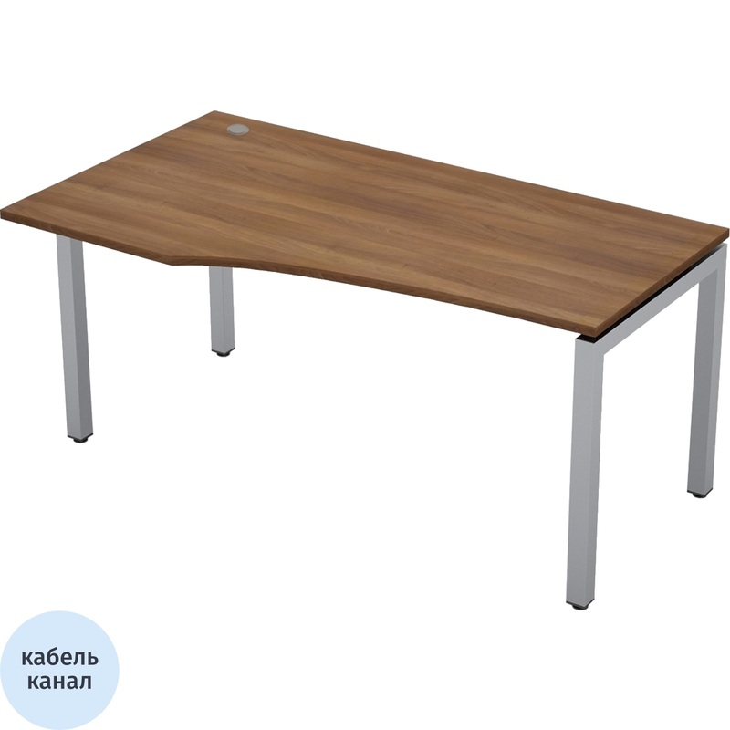 Изображение товара Стол эргономичный Avance 6М.520 левый (шамони тёмный/алюминий матовый, 1600х900х750 мм)