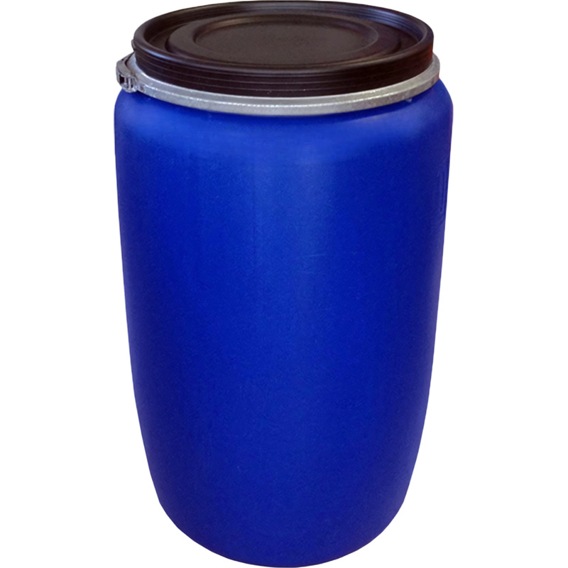 Изображение товара Пластиковая бочка 127 л синяя с крышкой на обруч