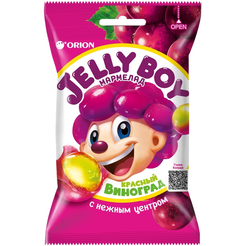 Изображение товара Мармелад Orion Jelly Boy со вкусом красного винограда 66 г