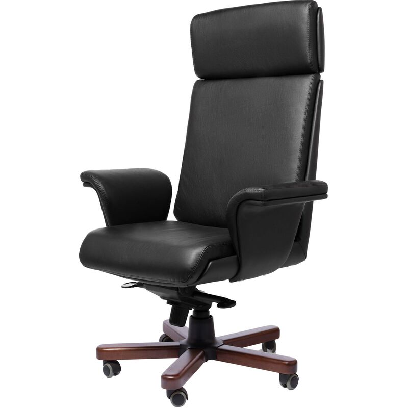 Изображение товара Кресло для руководителя Multi-Office Split A чёрное (натуральная кожа с компаньоном, металл)