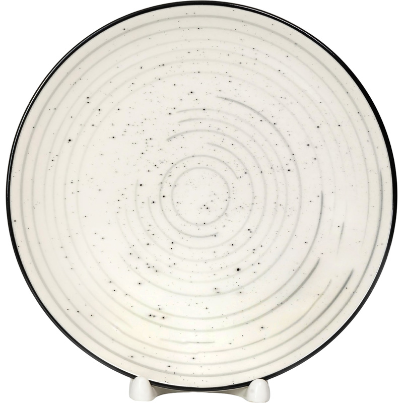Изображение товара Тарелка десертная Elrington Фьюжен Хиона керамика 19 см молочная/чёрная (6 штук в упаковке)