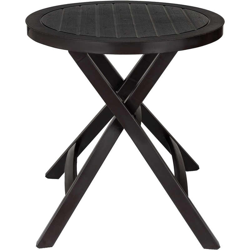 Изображение товара Пластиковый круглый садовый стол Domfy Garden Table тёмный шоколад 700х700х720 мм