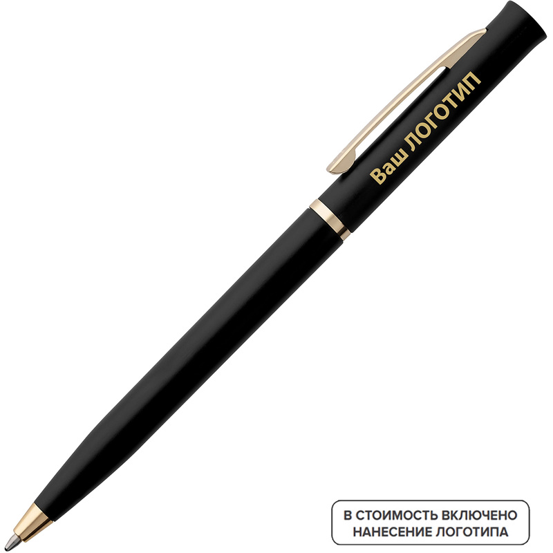 Изображение товара Ручка шариковая автоматическая EuroGold синяя толщина линии 1 мм (200 штук в упаковке) с лого