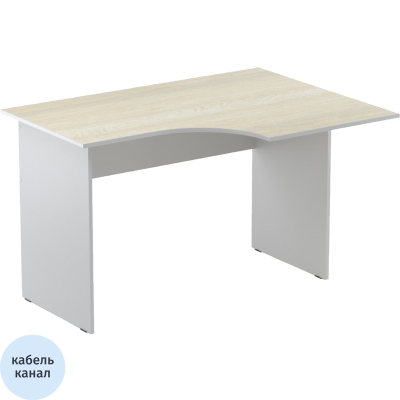 Изображение товара Эргономичный правый рабочий стол Easy to Lead Easy Standard дуб светлый серый